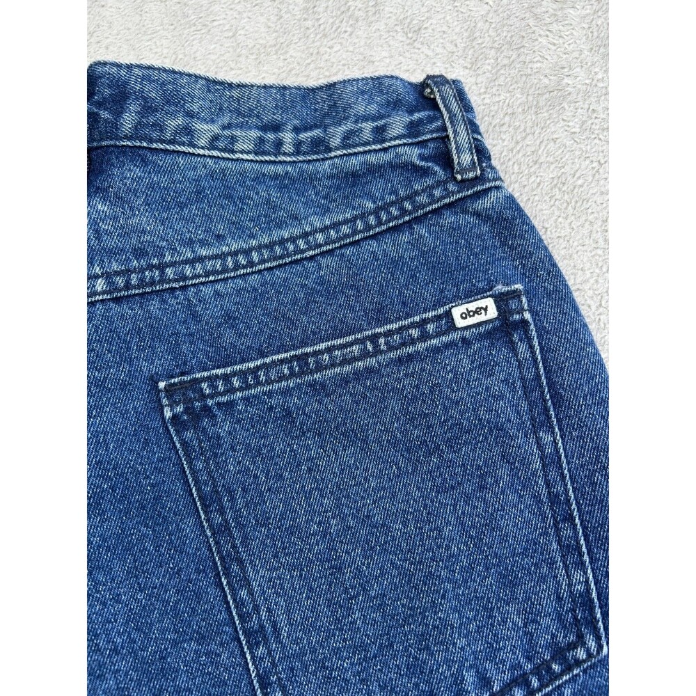 Obey Straight Leg Jeans Womens 25 Blue Denim Medium Wash Regular Fit Casual Wear - Picture 9 of 12